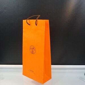 Hermes Original Shopping Gift Bag Iconic HERMÈS Slim Tall Orange 16.5" x 8.25"